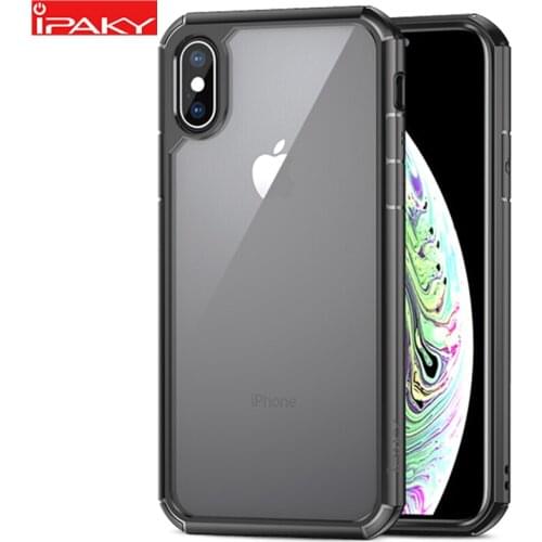 For iPhone XR Case iPaky for iPhone X Xs Silicone Acrylic Hybrid Shockproof Transparent Case for iPhone Xs Max Case