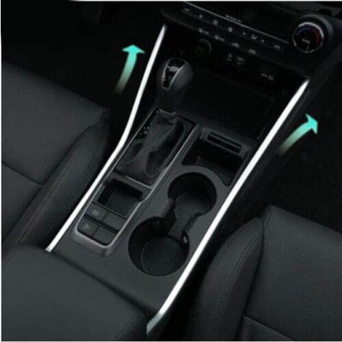 FIT FOR HYUNDAI TUCSON 2015 2016 CHROME INNER SHIFT GEAR PANEL CUP HOLDER TRIM STYLING FRAME COVER LINE CUP HOLDER STRIP GARNISH