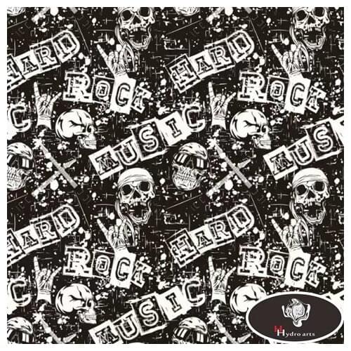 New arrival "Hard Rock Music" Skull Aqua Print Film Hydrographic Film Water Transfer Printing Film HFD123 Width 0.5M