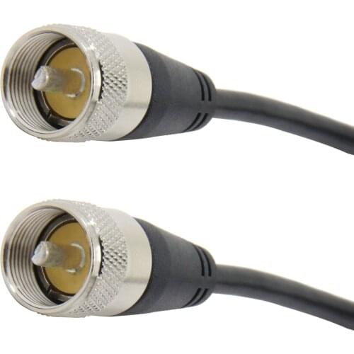 UHF Male PL-259 to UHF Male PL-259 RG58 Cable 18ft Low Loss Digital Coax UHF Jumper for HAM & CB Radio,Antenna Analyzer