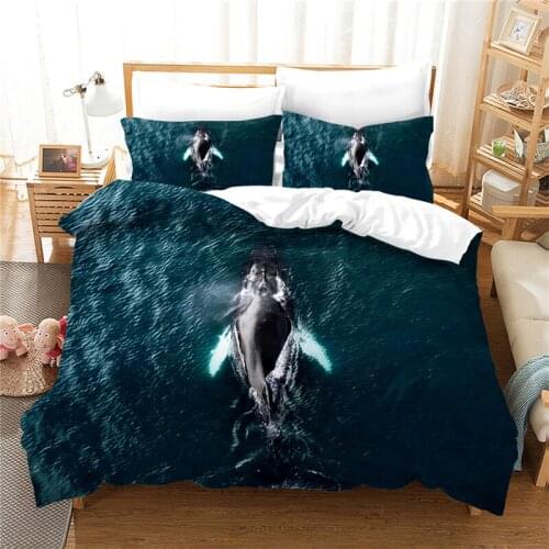 Ocean Print Bedding Set Luxury Home Living Decorative Duvet Cover Set With Pillowcase Bed Set Bedclothes Microfiber Bedspread