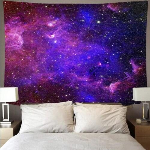 Space starry sky cheap wall covering printed tapestry psychedelic wall hanging beach towel polyester thin blanket yoga BGT80