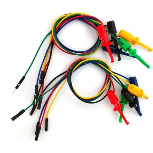 5PCS Test Hook With Male female Head Dupont Line Transistor Tester Hook For Electrical Hook Type Test Clip Instrumentation