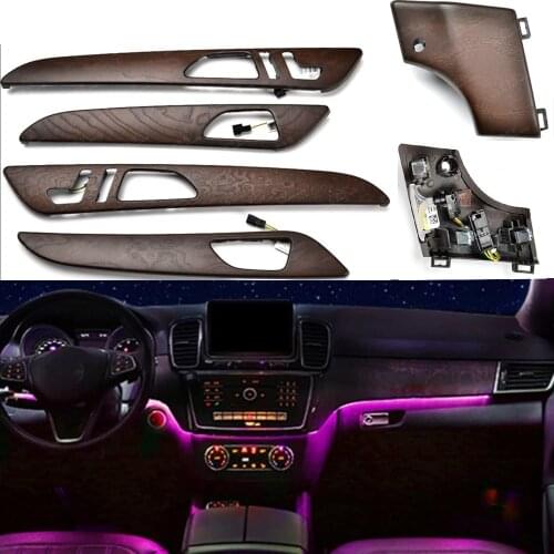 12 color Ambient Lamp For Mercedes-Benz GLE W166 Atmosphere Light GLS X166 2015-2018 Atmosphere light door brown ash wood panel