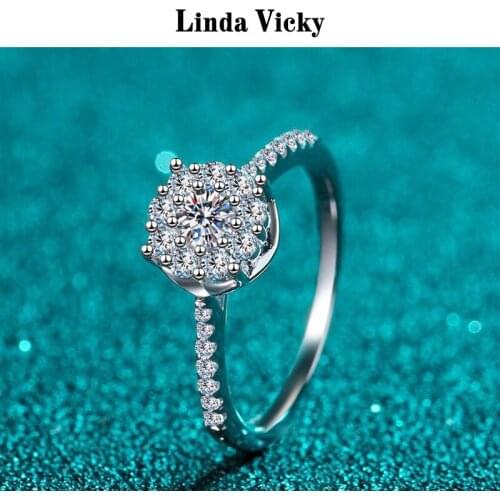 LINDA VICKY 925 Sterling Silver Ring Fine Wedding Jewelry High quality Luxury Valentines Day Gift VVS Moissanite Women Rings