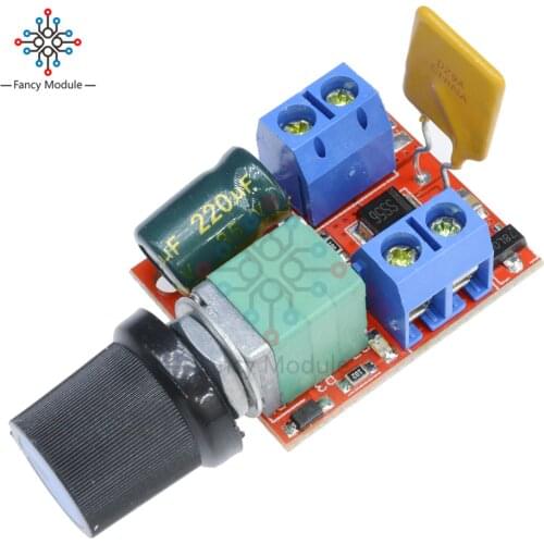 Mini 5A PWM Max 90W DC Motor Speed Controller Module 3V-35V Speed Control Switch LED Dimmer