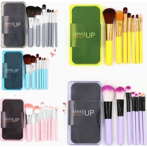 7Pcs Makeup Brush Set High Quality Foundation Powder Eyeshadow Brush with Plastic Boxed Cosmetic Beauty Tool Kit Hot