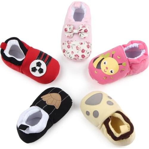 Baby Shoes Girls Boy Newborn Infant First Walkers Toddler Shoes Baby Footwear for Babies Cotton Soft Anti-Slip Sole 0-18 Months