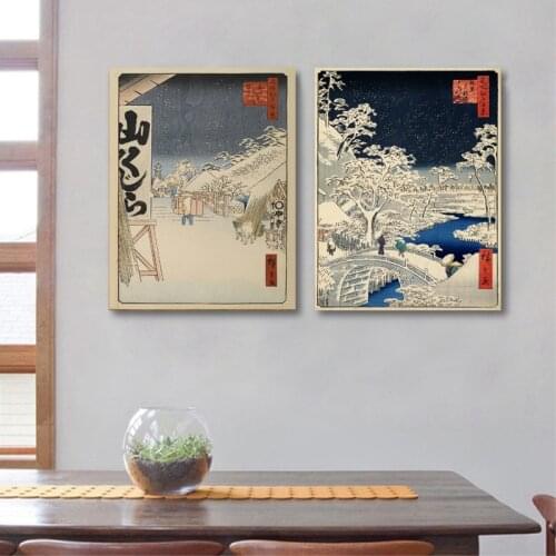 Japanese Traditional Landscape Poster Canvas Art Print , Japanese Style Canvas Painting Wall Picture Home Wall Decor