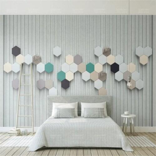 Custom Mural Wallpaper 3d Stereo Hexagon Mosaic Geometry Background Wall Painting