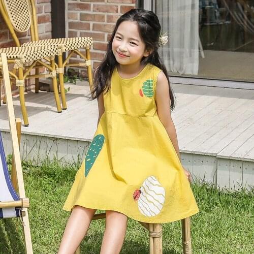 Casual Girls Dress Summer Sleeveless Baby Kids Vestido Kids Dresses for Girls