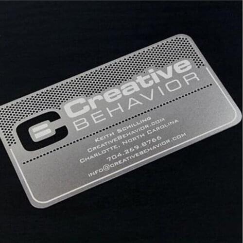 Luxury laser cut metal business card stainless steel card