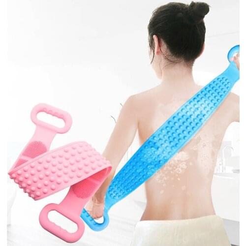 Silicone Body Brush Massage Bath Back Rub Mud Exfoliating Back Scrubber Wash Clean Bath Scrub Towel Silicon Bath Body Brush