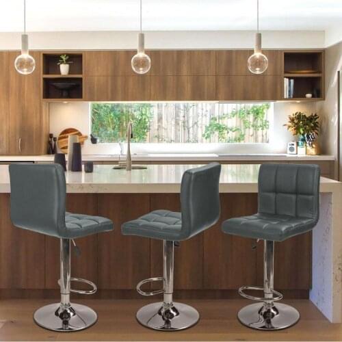 Bar Stool Kitchen Chair Leisure Leather Footrest BarStools Adjustable Gas Lift Modern Living Room Home Office Chair 2PCS/Set HWC