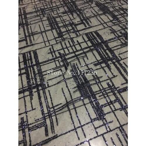 Top Quality JRB-91211 glitter African Net Lace Indian Lace Materials French Lace Fabric in navy blue color