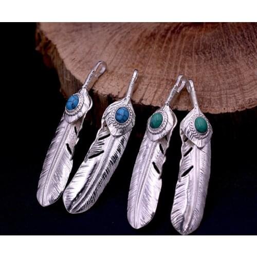 S925 Sterling Silver Jewelry Retro Thai Silver Takahashi Goro Handmade Feather Male And Female Vintage Fashion Pendants