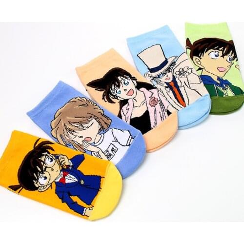 Woman Conan Socks Edogawa Rachel Moore Anime Cute Kawaii Women Sock Short Cotton Sox Thin Cartoon Ladies Summer Trendy Sokken