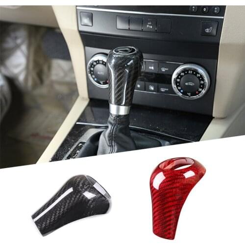 2 Color Real Carbon Fiber Car Gear Shift Head Cover For Mercedes Benz C Class W204 E W212 GLK X204 CLS W218 A G Class 2007-2013