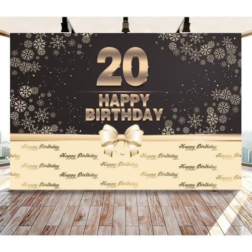 20 30 40TH Adult Birthday Photography Backdrops Snowflakes Big Bow Men Celebration Wine Table Decor Background For Photo Studio