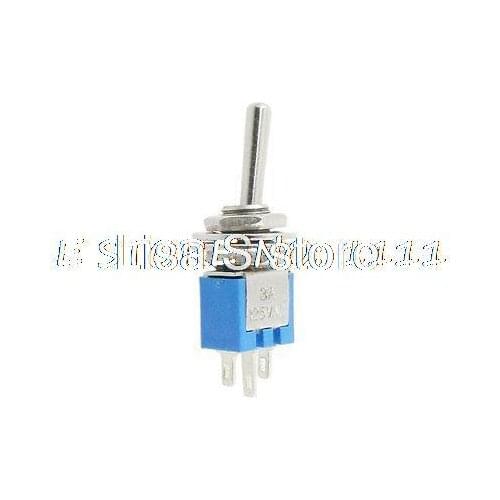 20 x AC 125V 3A ON/ON 2 Position 1P2T SPDT 3 Pins Miniature Toggle Switch Blue SMTS-102