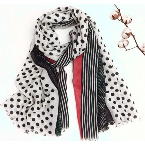 2018 Fashion Cotton Spot Stripe Print Frayed Scarf Shawls Wrap High Quality Dot Hijab Muffler 8 Color10pcs/LOT Free Shipping