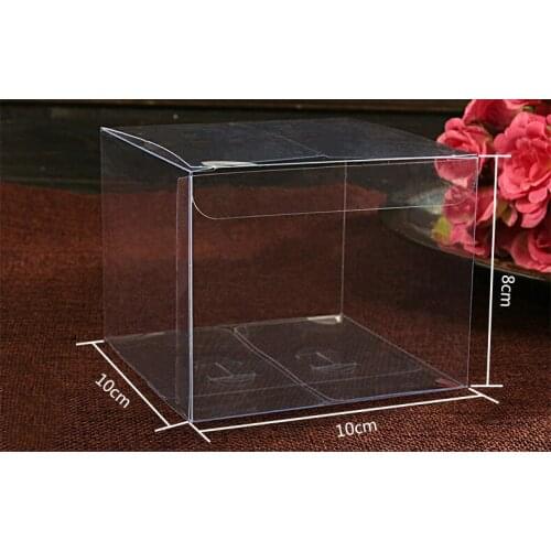30pcs 8*10*10cm clear plastic pvc box packing boxes for gifts/chocolate/candy/cosmetic/crafts square transparent pvc Box