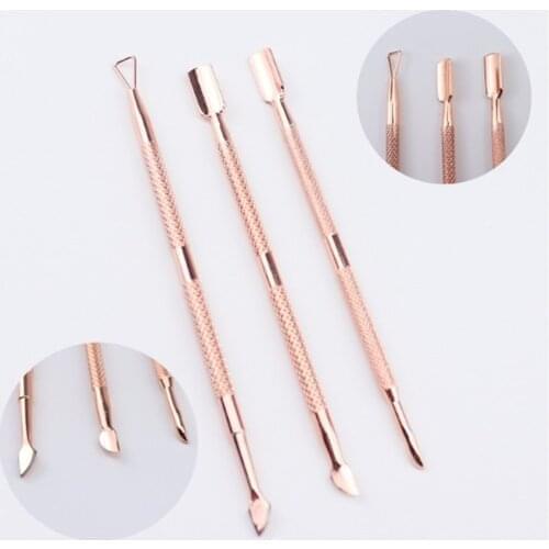 3X Stainless Steel Nail Cuticle Pusher Spoon Remover Manicure Pedicure Tools Set