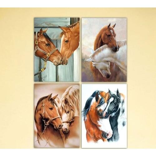 4 Pack Horse 5D DIY Diamond Painting Kits Full Drill Rhinestone Embroidery Cross Stitch Home Decor Craft D2TD