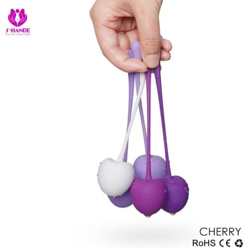 5pcs/set Smart Silicone Kegel Ball Vibrator Cherry Geisha Vaginal Muscle Tight Exercise Ball,Ben Wa Balls,Sex Toys For Woman