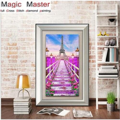 55x100cm Diy Diamond Embroidery Landscape Special Shape Diamond Painting Paris Tower 5d Picture Of Rhinestone Home Decor sticker