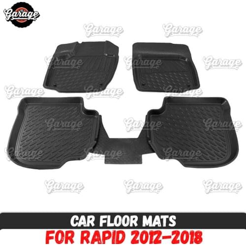 Car floor mats for Skoda Rapid 2012-2018 rubber 1 set / 4 pcs or 2 pcs accessories protect of carpet car styling decoration