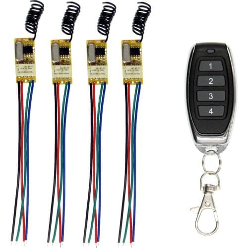 Mini Mini Split 1 Control 4 Groups Wireless Remote Control Switch Wide Voltage 3.7V-12V Power Supply Control Infrared Control
