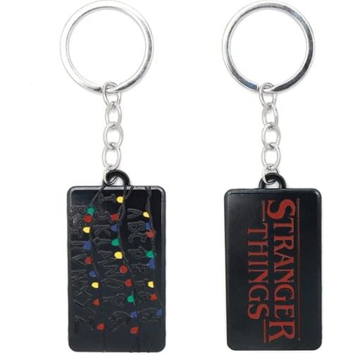 Fashion Stranger Things Letter Logo Keychain Alphabet Light Wall Monster Charms Keyring Key Chain For Women Men Pendant Jewelry