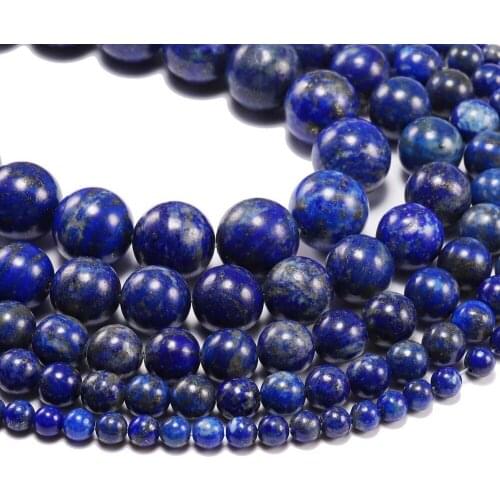 1Strand/Lot 4-12mm Natural Stone Beads Bule Lapis Lazuli Stone Round Loose Blove Bracelet Material Beads for DIY Jewelry Making