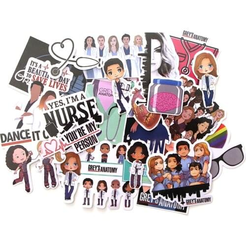 CA66 23Pcs/set TV Show Grays Anatomy Waterproof Stickers Kids Toys Stickers for DIY Luggage Laptop Skateboard Car Decor
