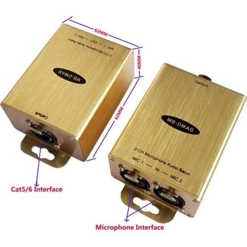 Cat5 Microphone Adapter Microphone to Cat5/6 with Phantom Power Transmission Mic to RJ45 Converter