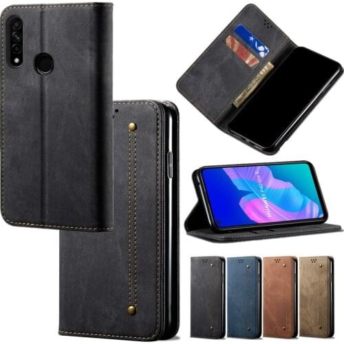 PU Leather Wallet Flip Case for Huawei P50 Pro P40 Lite E P30 Mate 40 30 Card Holder Denim Pattern Cover Full Protection Coque