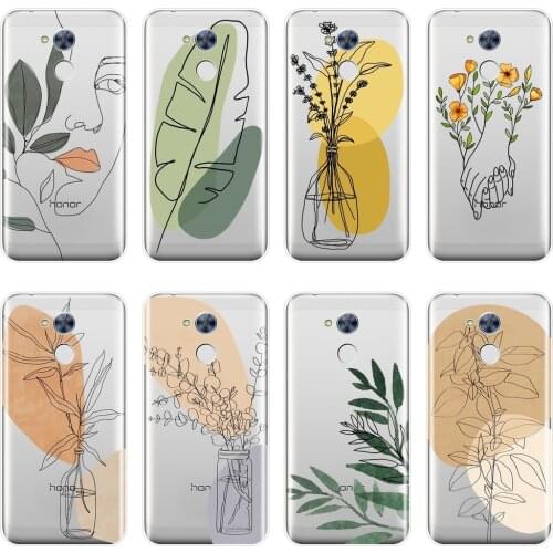 Back Cover For Huawei Honor 6 5A 4X 5X 6X 6A Soft Silicone Aesthetic Flower Art Phone Case For Huawei Honor 4C 5C 6C 6A Pro