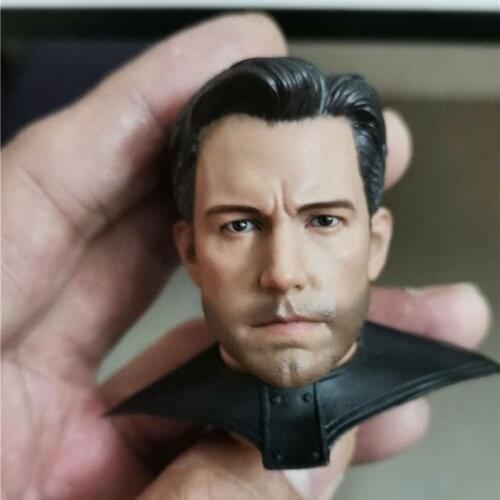 Eleven 1/6 Ben Affleck Head Sculpt with Collars PVC Male Soldier Head Carving Fit 12'' Action Figure Body Dolls