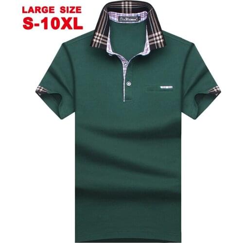 Summer Pearl Cotton Lapel Short Sleeve Mens T-shirt Business Casual Mens Half Sleeve Loose Large Cotton Polo Shirt Fashion