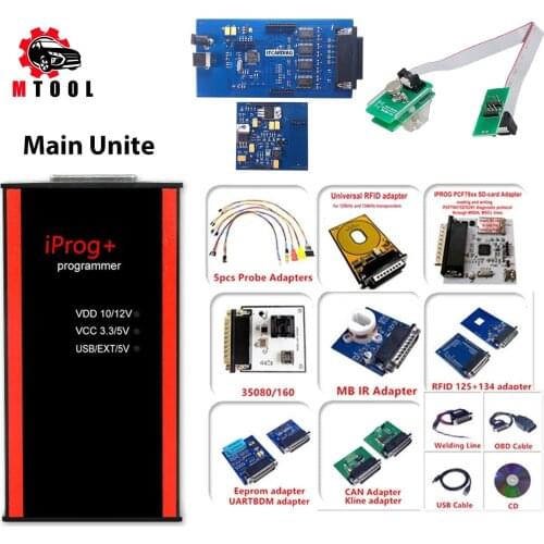 Iprog Pro V86 Programmer IPROG+ Full 3in1 with 8Pin Adapter Soic 8 EEPROM Clip IMMO + Mileage + Airbag PK Carprog/Digiprog/Tango
