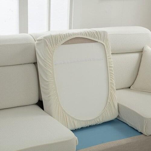 L-shaped Sofa Seat Cushion Cover Furniture Protector Polar Fleece Stretch Washable Sofa Slipcover