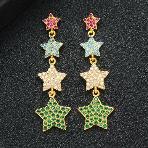 LARRAURI 2019 Jewelry Making Trendy Big Statement Flower Dangle CZ Earrings Luxury Indian Dubai Wedding Earrings For Women