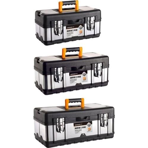 Multifunctional Double Layer Stainless Steel Tool Box Plastic Portable Organizer