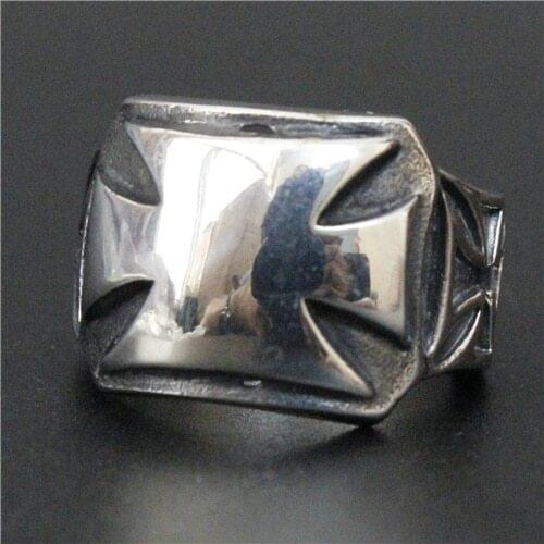 Personal Design Mens Biker Ring Big Cross Ring Top Quality 316L Stainless Steel Cool Mens Ring