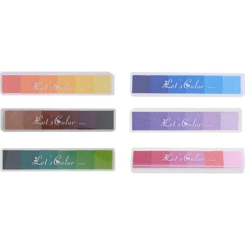 Non-Toxic Gradient Finger Print Inkpad Home Seal Ink Pad Rubber Stamp Oil Based Gift DIY Art Scrapbooking Decoration