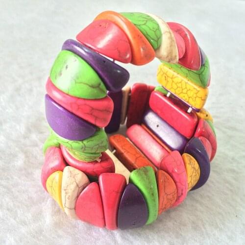 New Multicolor Turkey calaite stone making Woman bracelet high grade party gifts bangle jewelry 7.5inch MY3355