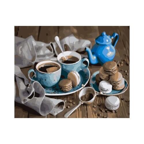 PAINTBOY Cooffee Framed Canvas Painting By Numbers DIY Picture Oil Painting On Canvas For Home Decor For Living Room