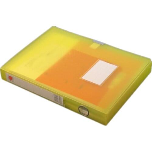 A4 thickened transparent colorful file box, hard plastic document holder storage box, office school stationery filing supplies