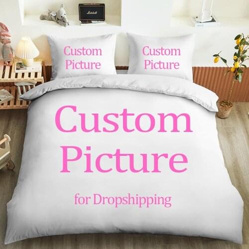 Customize Dropshipping Wholesale 3D Bedding Set Pillowcase Printed Duvet Cover Set Queen King Twin Size 2/3Pcs Made DIY Design
